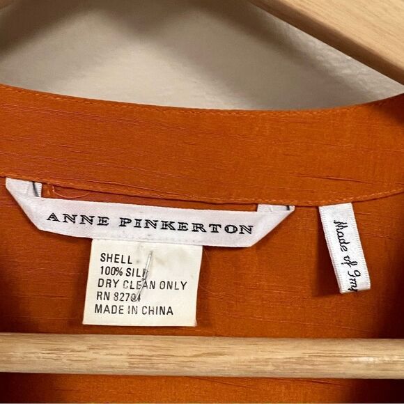 Anne Pinkerton longline raw silk orange tunic Sz S - Picture 5 of 9